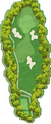 米子ゴルフ場 OUT2番ホール コース図
