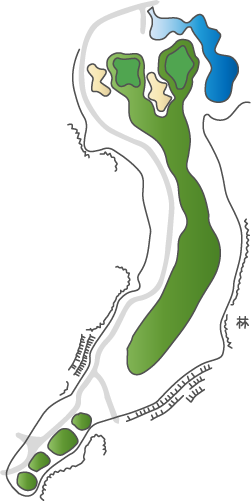サンセットヒルズカントリークラブ 瀬戸内9番ホール コース図