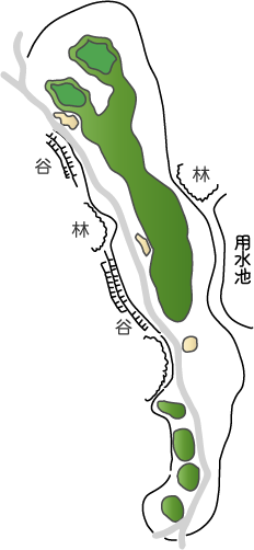サンセットヒルズカントリークラブ 高縄10番ホール コース図
