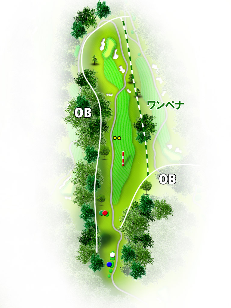 ハウステンボスカントリークラブ IN13番ホール コース図