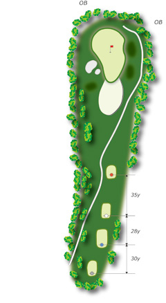 オリムピックナショナルＧＣ ＥＡＳＴ エーデルワイスコース4番ホール コース図