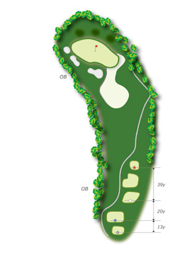 オリムピックナショナルＧＣ ＥＡＳＴ エーデルワイスコース8番ホール コース図