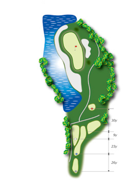 オリムピックナショナルＧＣ ＥＡＳＴ オーキッドコース17番ホール コース図