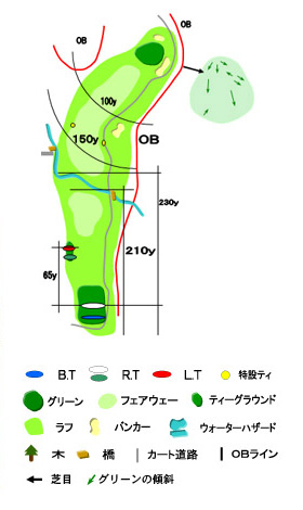 高山ゴルフ倶楽部 IN12番ホール コース図