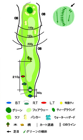 高山ゴルフ倶楽部 IN18番ホール コース図