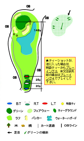 高山ゴルフ倶楽部 OUT3番ホール コース図