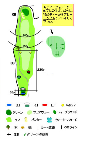 高山ゴルフ倶楽部 OUT6番ホール コース図