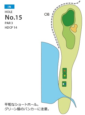 ヤシロカントリークラブ IN15番ホール コース図