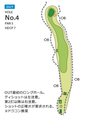 ヤシロカントリークラブ OUT4番ホール コース図