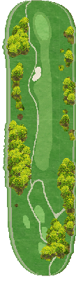 利根ゴルフ倶楽部（旧：霞南ゴルフ倶楽部） OUT1番ホール コース図