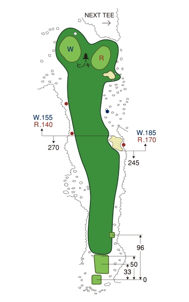 大利根カントリークラブ EAST COURSE IN10番ホール コース図