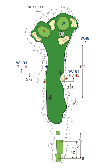 大利根カントリークラブ EAST COURSE IN11番ホール コース図