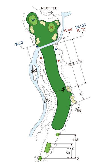 大利根カントリークラブ EAST COURSE IN12番ホール コース図