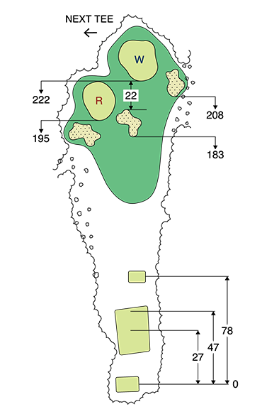 大利根カントリークラブ EAST COURSE IN13番ホール コース図
