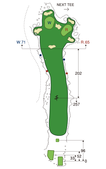 大利根カントリークラブ EAST COURSE IN16番ホール コース図