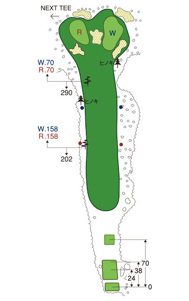 大利根カントリークラブ EAST COURSE IN17番ホール コース図