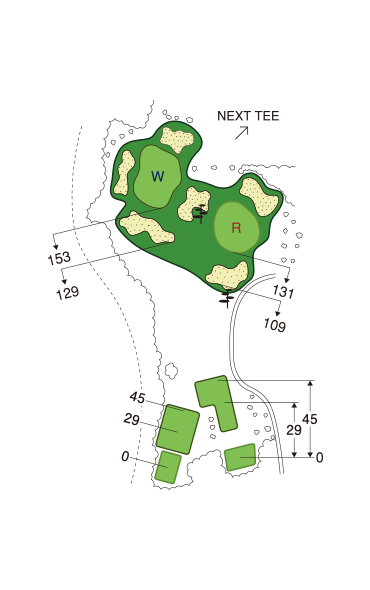 大利根カントリークラブ EAST COURSE OUT3番ホール コース図