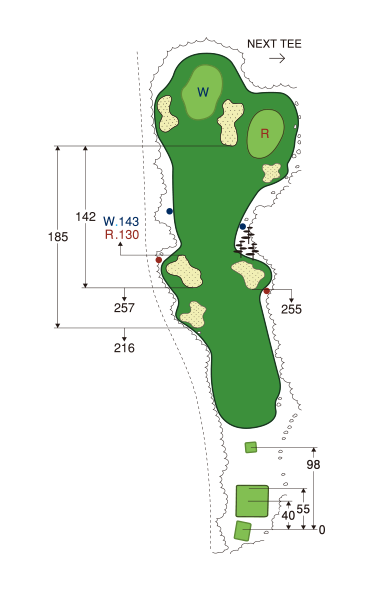 大利根カントリークラブ EAST COURSE OUT5番ホール コース図