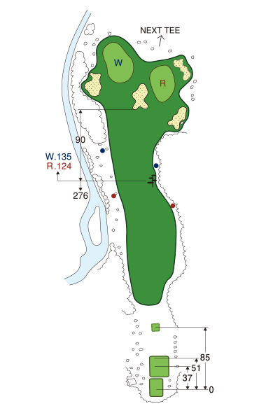 大利根カントリークラブ EAST COURSE OUT6番ホール コース図