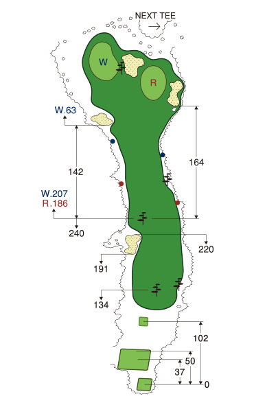 大利根カントリークラブ EAST COURSE OUT8番ホール コース図