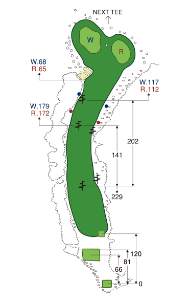 大利根カントリークラブ EAST COURSE OUT9番ホール コース図