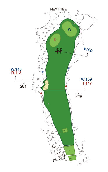 大利根カントリークラブ WEST COURSE IN10番ホール コース図