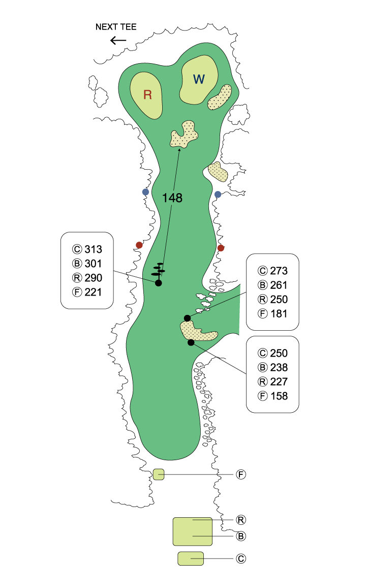 大利根カントリークラブ WEST COURSE IN11番ホール コース図