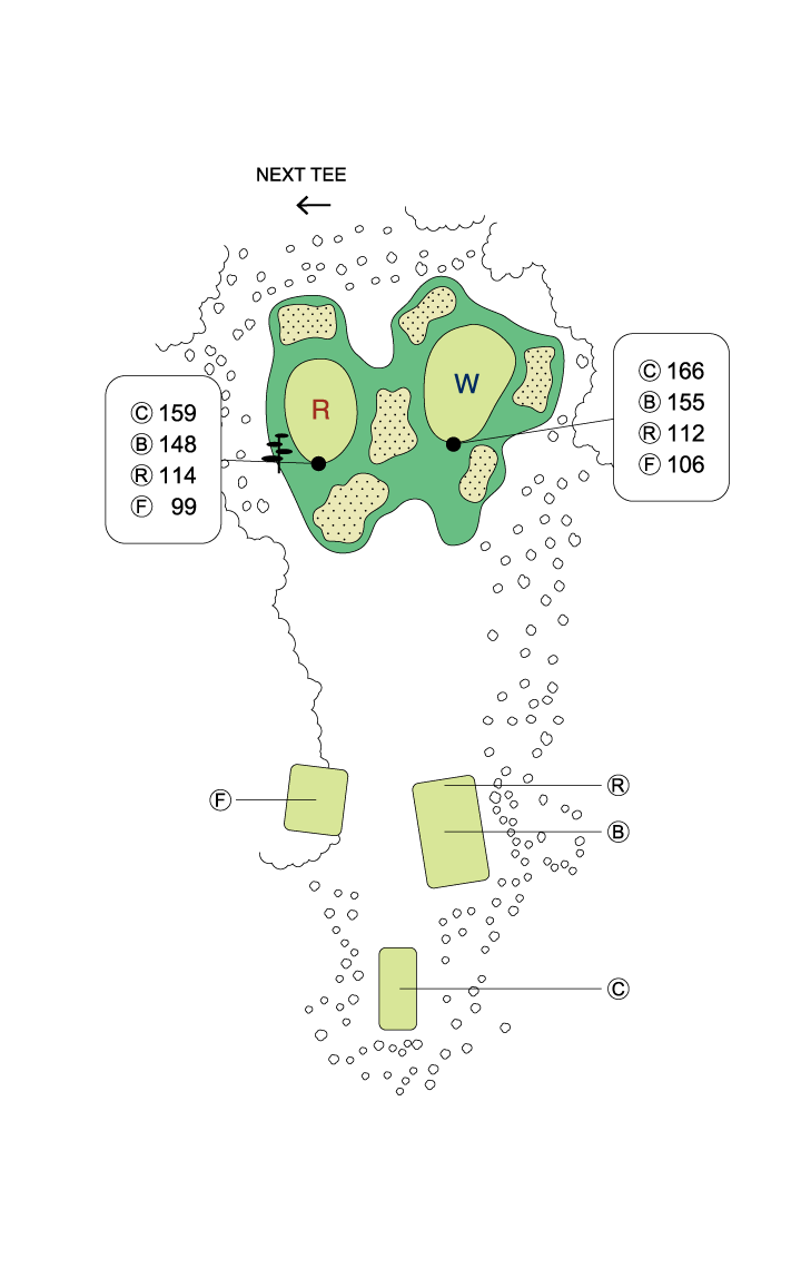 大利根カントリークラブ WEST COURSE IN12番ホール コース図
