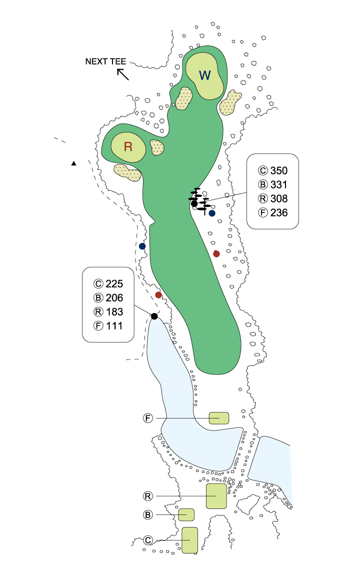 大利根カントリークラブ WEST COURSE IN17番ホール コース図