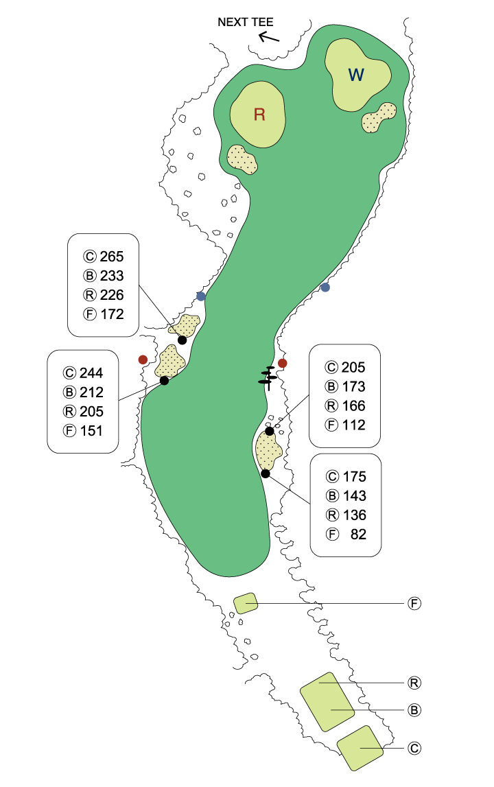 大利根カントリークラブ WEST COURSE OUT3番ホール コース図