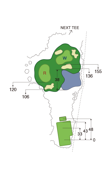 大利根カントリークラブ WEST COURSE OUT4番ホール コース図