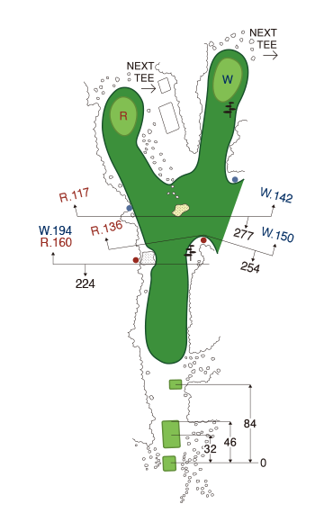 大利根カントリークラブ WEST COURSE OUT7番ホール コース図