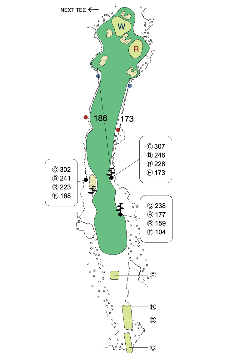 大利根カントリークラブ WEST COURSE OUT9番ホール コース図