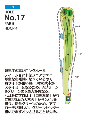 御殿場東名ゴルフクラブ IN17番ホール コース図