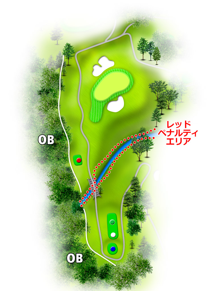 西富士ゴルフ倶楽部 IN13番ホール コース図
