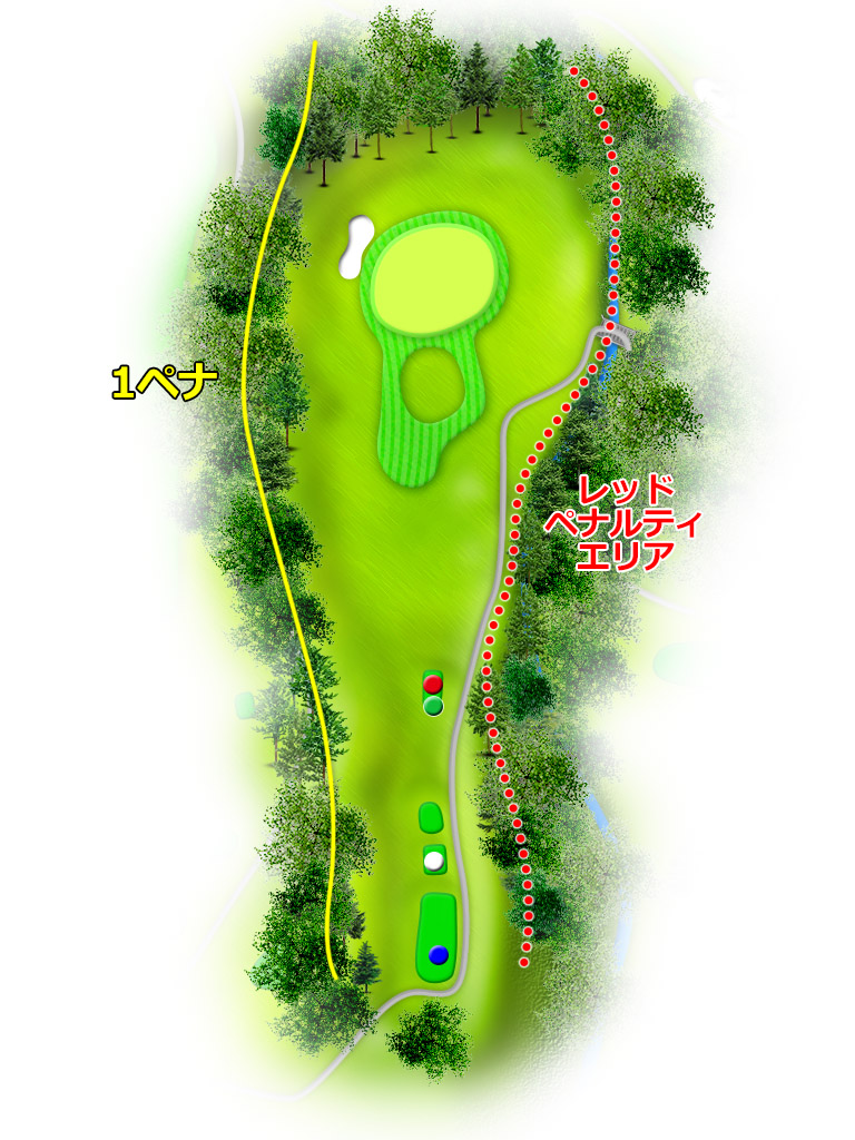 西富士ゴルフ倶楽部 IN16番ホール コース図