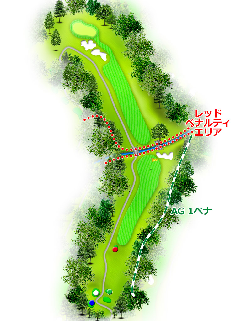 西富士ゴルフ倶楽部 OUT4番ホール コース図
