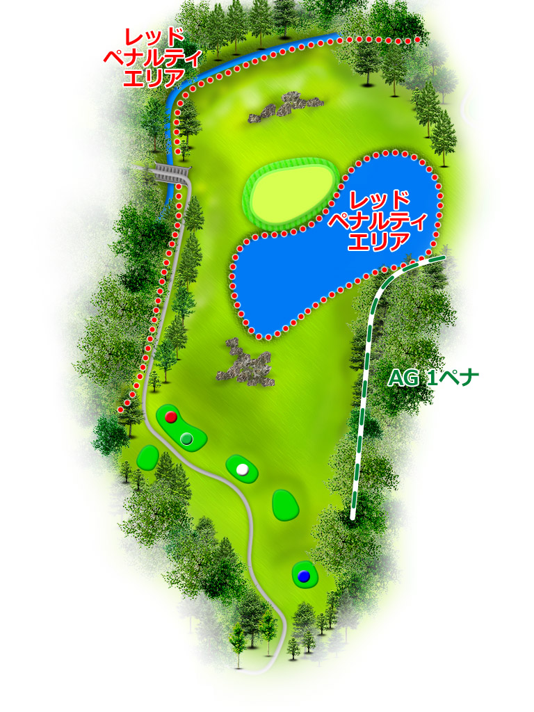 西富士ゴルフ倶楽部 OUT5番ホール コース図