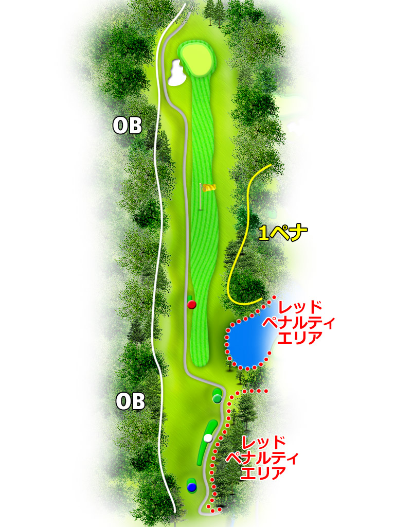 西富士ゴルフ倶楽部 OUT8番ホール コース図