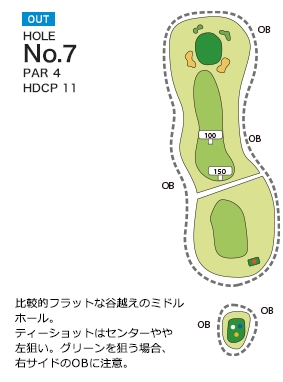 宇和島カントリー倶楽部 OUT7番ホール コース図