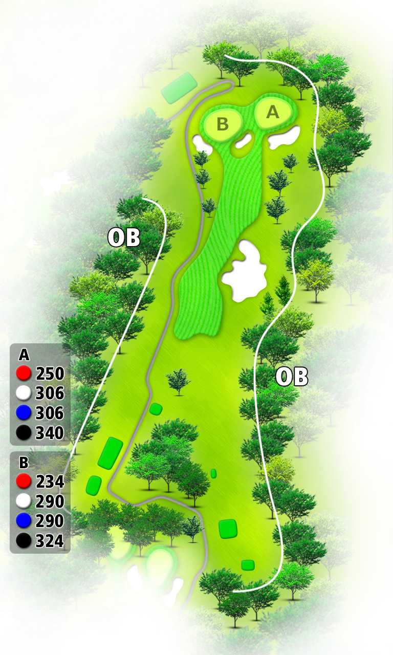 セントラルゴルフクラブ 東OUT5番ホール コース図