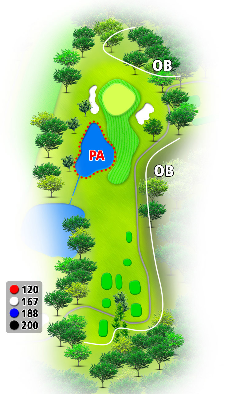 セントラルゴルフクラブ 西OUT3番ホール コース図
