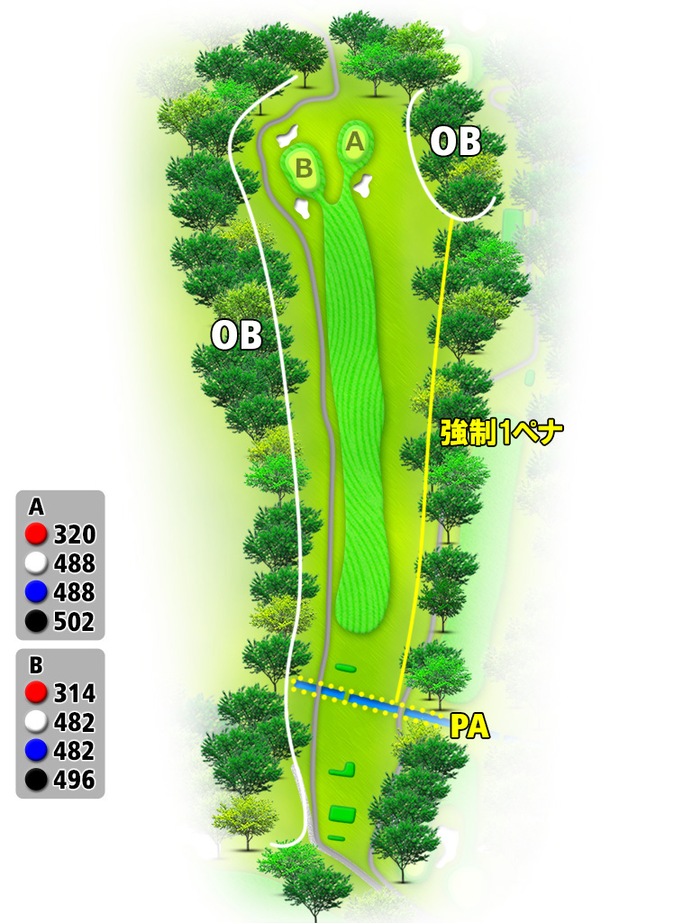 セントラルゴルフクラブ 西IN10番ホール コース図