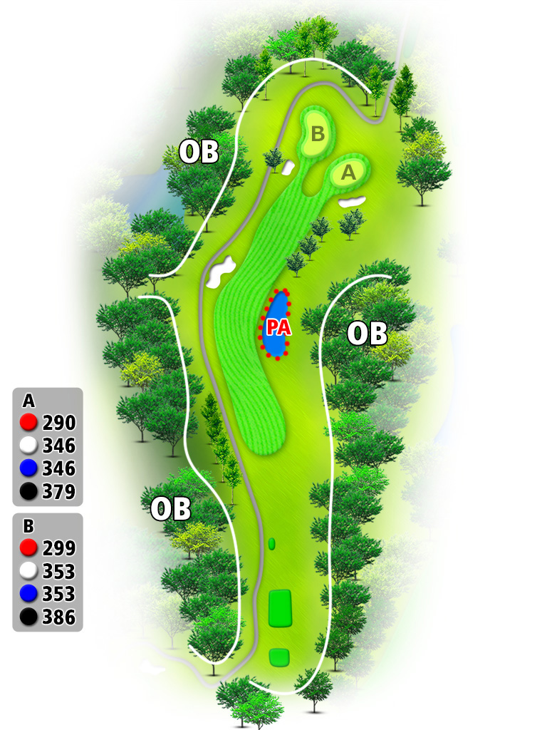 セントラルゴルフクラブ 西IN11番ホール コース図
