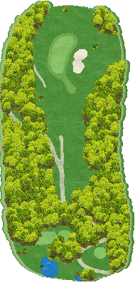 片山津ゴルフ倶楽部 ウエスト（旧称：山代山中ゴルフ場） あすなろOUTコース3番ホール コース図