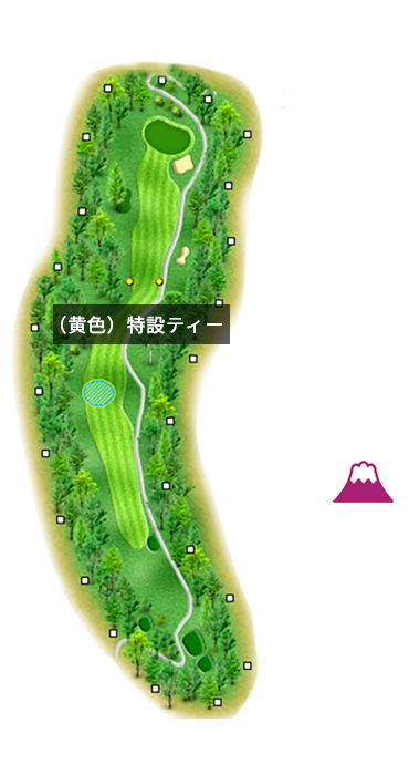 敷島カントリー倶楽部 IN13番ホール コース図