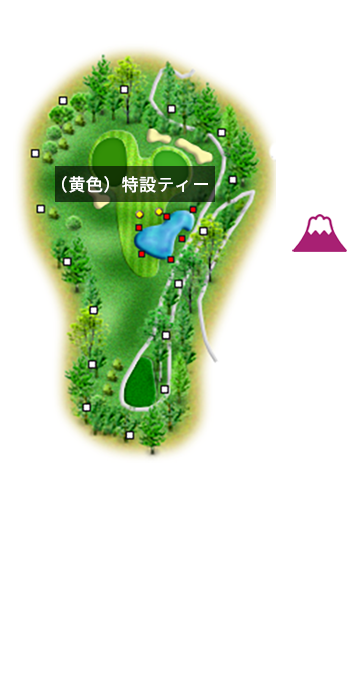 敷島カントリー倶楽部 IN15番ホール コース図