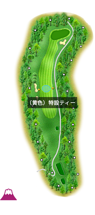 敷島カントリー倶楽部 OUT1番ホール コース図