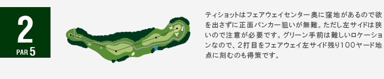 ジャパンクラシックカントリー倶楽部 キングOUT2番ホール コース図