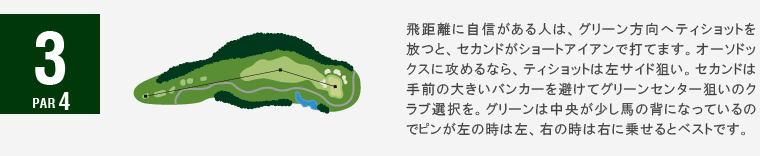 ジャパンクラシックカントリー倶楽部 キングOUT3番ホール コース図